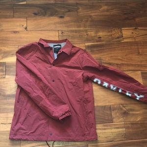 Red Oakley button up jacket